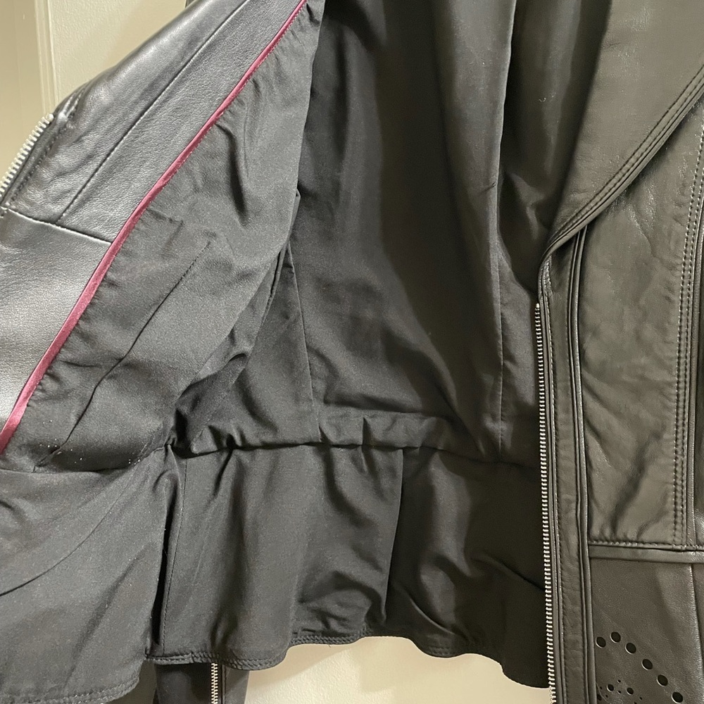 WHBM Leather Moto Jacket - Picture 3 of 9